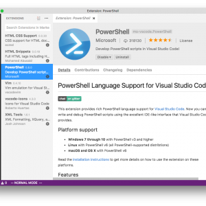 macOS PowerShell Visual Studio Code VSCode Microsoft Open Source